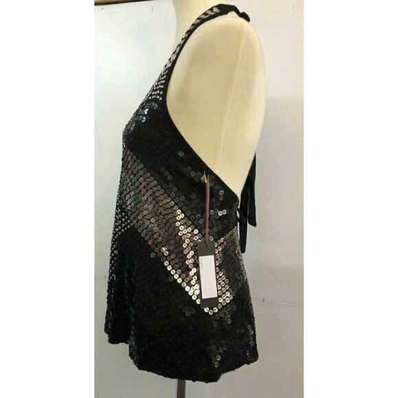 Wyton Women's Halter Sequin Top Size Small Ric1 - Picture 8 of 8